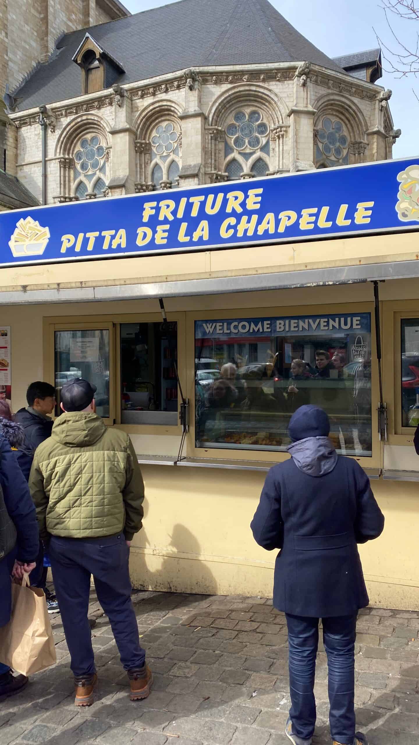 A local street shop that specializes in amazing Belgian frites.