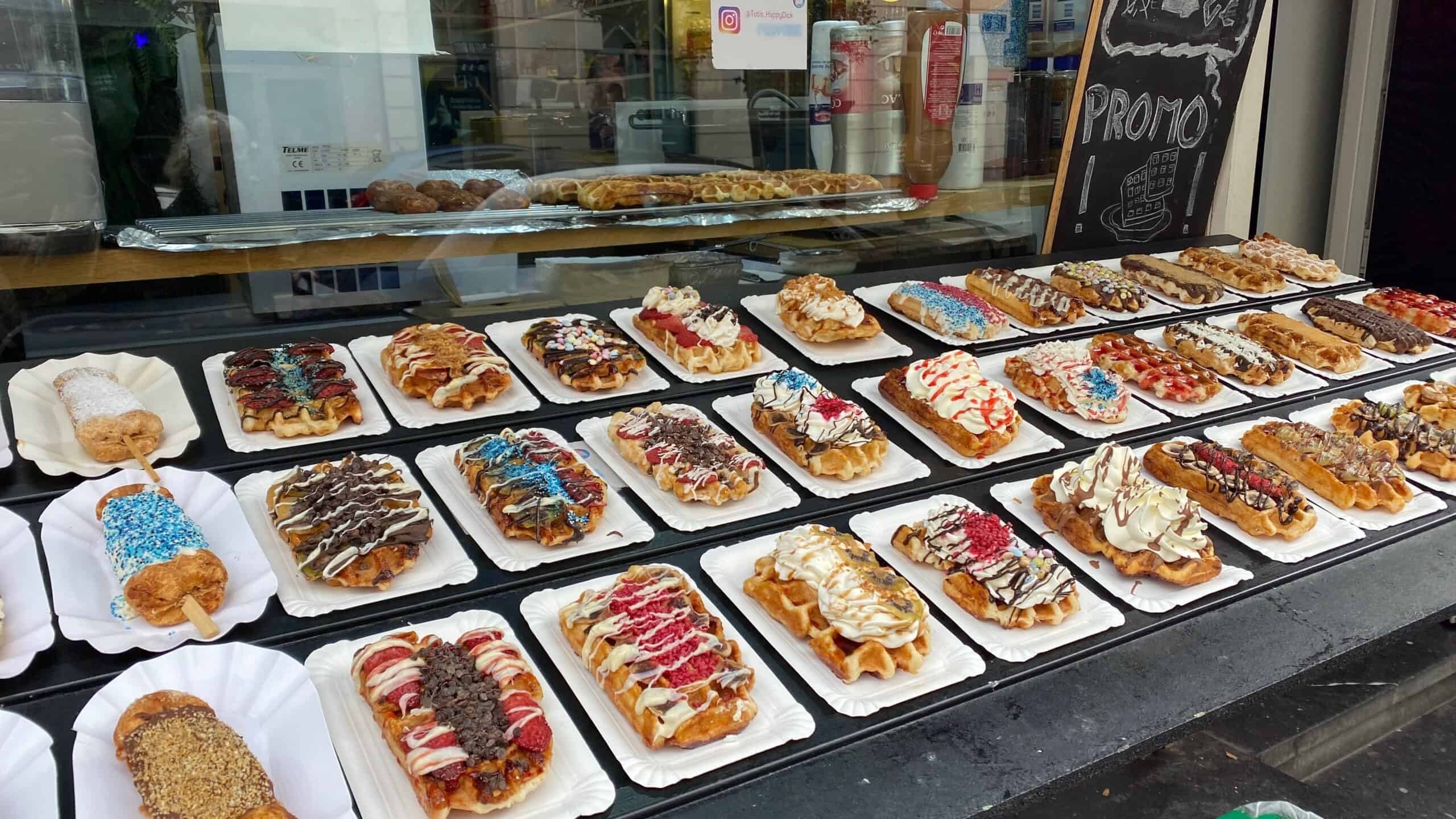 The most incredible waffles decorated in various ways. So tasty.