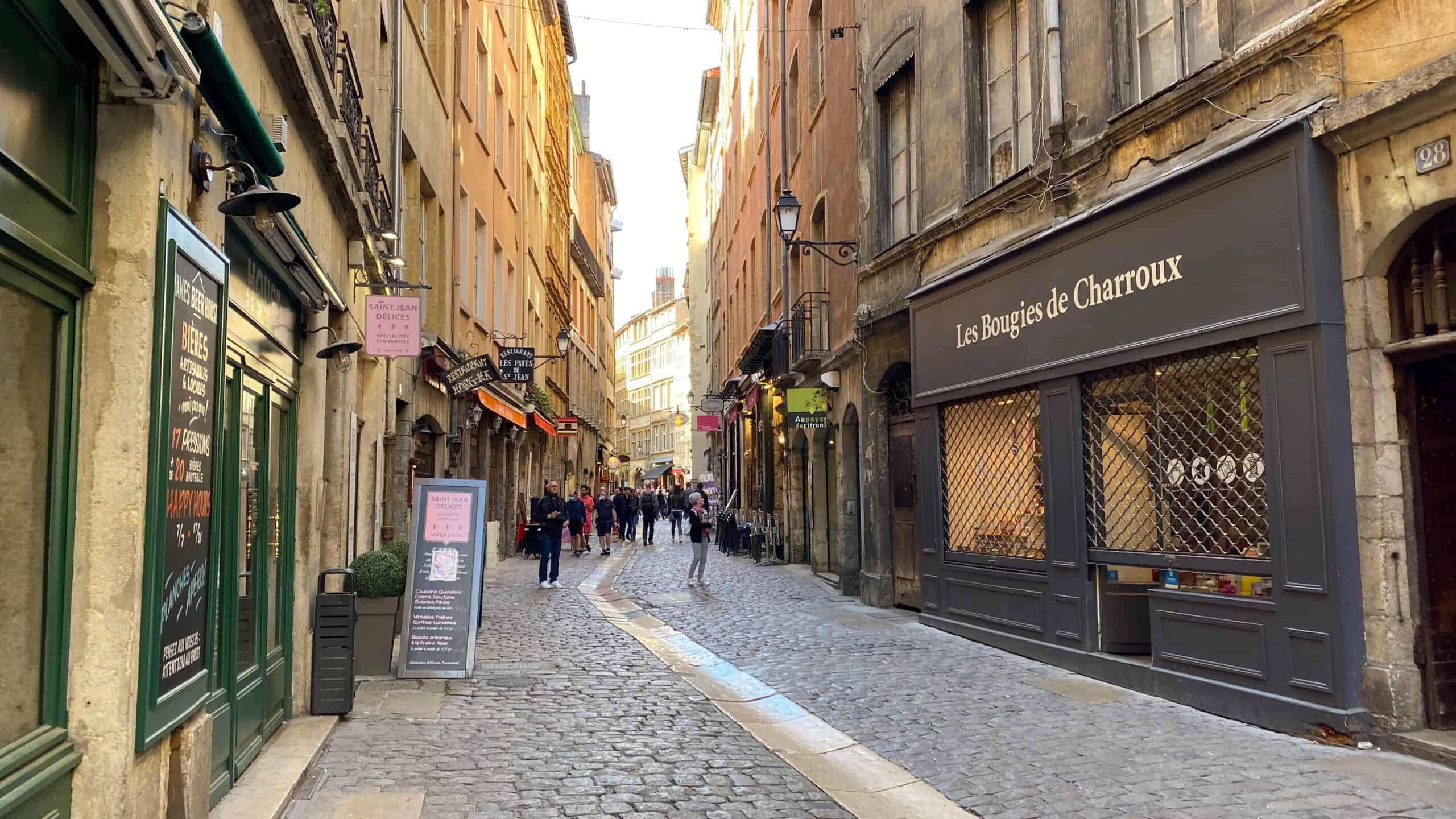 Quaint street in Old Town Lyon