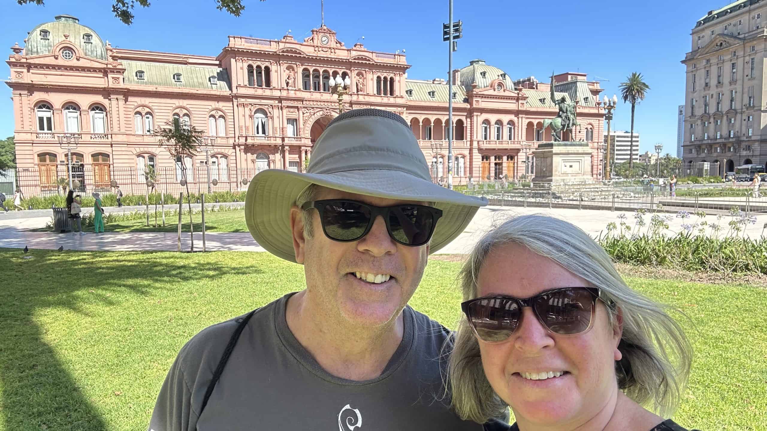 Our selfie in front of the Casa Rosada