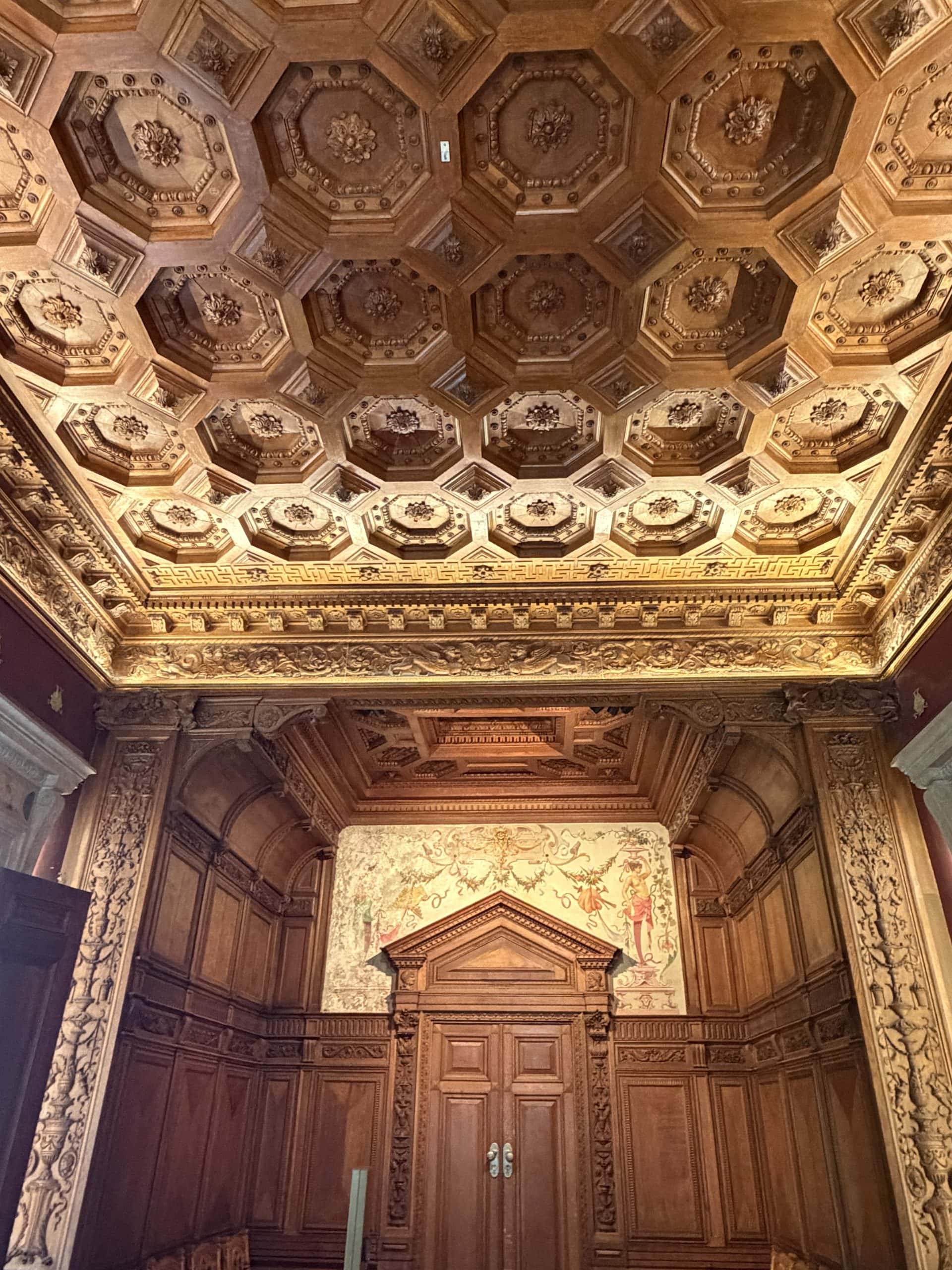 Ornate carved ceiling
